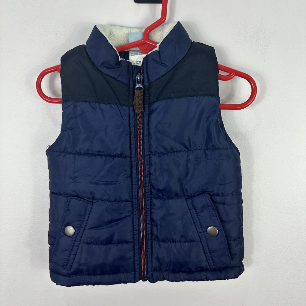 Little Lad Puffer Vest Sherpa Lined Baby 12M Boys Winter Outerwear Warm Jacket